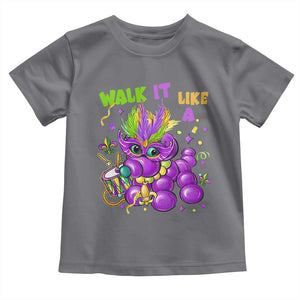 Funny Mardi Gras Toddler T Shirt Walk it Like a Dog Louisiana Fleur De Lis TS10 Charcoal Print Your Wear