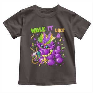 Funny Mardi Gras Toddler T Shirt Walk it Like a Dog Louisiana Fleur De Lis TS10 Dark Chocolate Print Your Wear