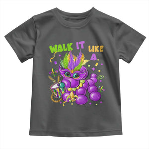 Funny Mardi Gras Toddler T Shirt Walk it Like a Dog Louisiana Fleur De Lis TS10 Dark Heather Print Your Wear