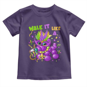 Funny Mardi Gras Toddler T Shirt Walk it Like a Dog Louisiana Fleur De Lis TS10 Purple Print Your Wear