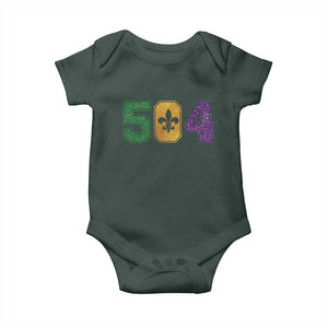 Mardi Gras 504 Nola New Orleans Louisiana Baby Onesie Glitter Print Fleur de Lis TS10 Print Your Wear