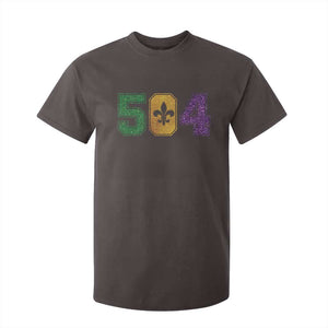 Mardi Gras 504 Nola New Orleans Louisiana T Shirt For Kid Glitter Print Fleur de Lis TS10 Dark Chocolate Print Your Wear