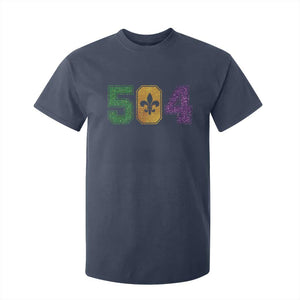 Mardi Gras 504 Nola New Orleans Louisiana T Shirt For Kid Glitter Print Fleur de Lis TS10 Navy Print Your Wear