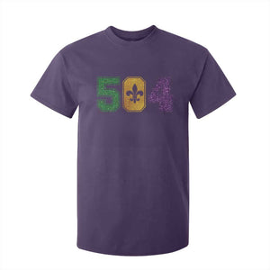 Mardi Gras 504 Nola New Orleans Louisiana T Shirt For Kid Glitter Print Fleur de Lis TS10 Purple Print Your Wear