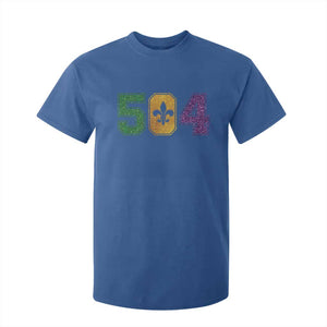 Mardi Gras 504 Nola New Orleans Louisiana T Shirt For Kid Glitter Print Fleur de Lis TS10 Royal Blue Print Your Wear