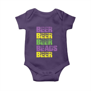 Funny Mardi Gras Baby Onesie Retro Beer Beads Fat Tuesday Festival Celebration TS10 Purple Print Your Wear