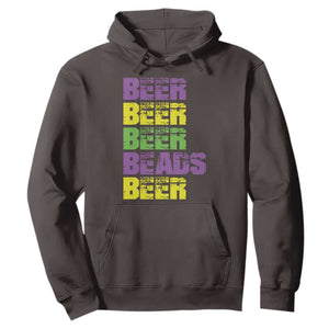 Funny Mardi Gras Hoodie Retro Beer Beads Fat Tuesday Festival Celebration TS10 Dark Chocolate Print Your Wear