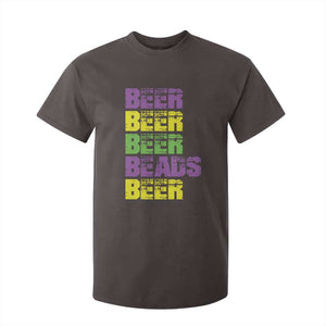 Funny Mardi Gras T Shirt For Kid Retro Beer Beads Fat Tuesday Festival Celebration TS10 Dark Chocolate Print Your Wear