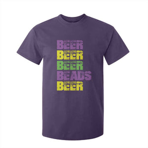 Funny Mardi Gras T Shirt For Kid Retro Beer Beads Fat Tuesday Festival Celebration TS10 Purple Print Your Wear
