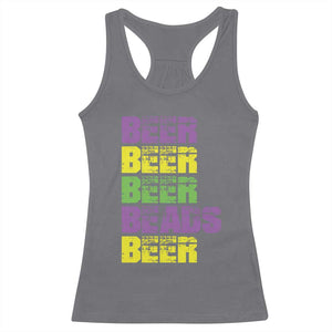 Funny Mardi Gras Racerback Tank Top Retro Beer Beads Fat Tuesday Festival Celebration TS10 Charcoal Print Your Wear