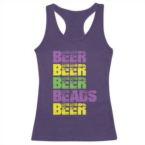 Funny Mardi Gras Racerback Tank Top Retro Beer Beads Fat Tuesday Festival Celebration TS10 Purple Print Your Wear
