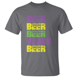 Funny Mardi Gras T Shirt Retro Beer Beads Fat Tuesday Festival Celebration TS10 Charcoal Print Your Wear