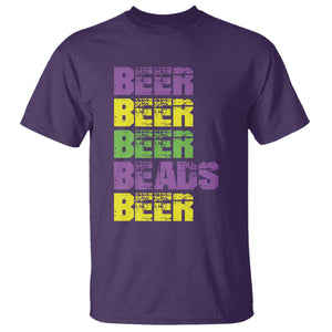 Funny Mardi Gras T Shirt Retro Beer Beads Fat Tuesday Festival Celebration TS10 Purple Print Your Wear