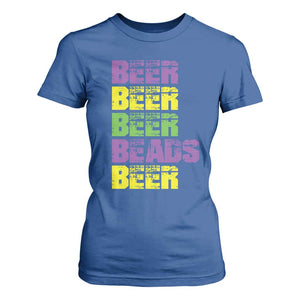 Funny Mardi Gras T Shirt For Women Retro Beer Beads Fat Tuesday Festival Celebration TS10 Royal Blue Print Your Wear