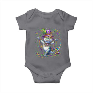 Mardi Gras Crocodile Baby Onesie Mardigator Alligator Costume Carnival New Orleans Louisiana TS10 Charcoal Print Your Wear