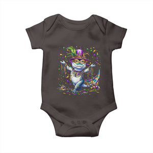 Mardi Gras Crocodile Baby Onesie Mardigator Alligator Costume Carnival New Orleans Louisiana TS10 Dark Chocolate Print Your Wear