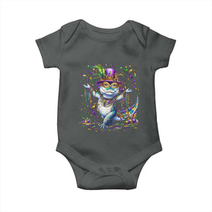 Mardi Gras Crocodile Baby Onesie Mardigator Alligator Costume Carnival New Orleans Louisiana TS10 Dark Heather Print Your Wear