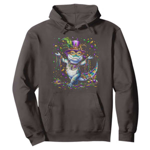 Mardi Gras Crocodile Hoodie Mardigator Alligator Costume Carnival New Orleans Louisiana TS10 Dark Chocolate Print Your Wear