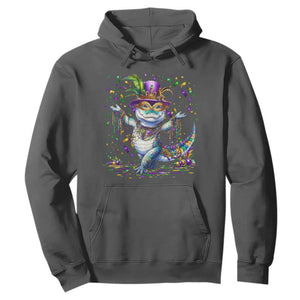 Mardi Gras Crocodile Hoodie Mardigator Alligator Costume Carnival New Orleans Louisiana TS10 Dark Heather Print Your Wear