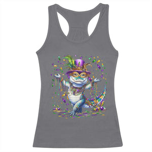 Mardi Gras Crocodile Racerback Tank Top Mardigator Alligator Costume Carnival New Orleans Louisiana TS10 Charcoal Print Your Wear