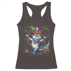 Mardi Gras Crocodile Racerback Tank Top Mardigator Alligator Costume Carnival New Orleans Louisiana TS10 Dark Chocolate Print Your Wear