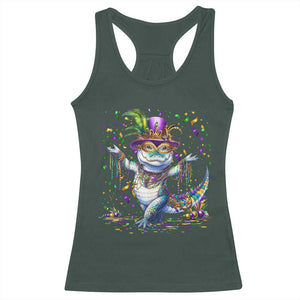 Mardi Gras Crocodile Racerback Tank Top Mardigator Alligator Costume Carnival New Orleans Louisiana TS10 Dark Forest Green Print Your Wear
