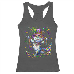Mardi Gras Crocodile Racerback Tank Top Mardigator Alligator Costume Carnival New Orleans Louisiana TS10 Dark Heather Print Your Wear