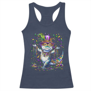 Mardi Gras Crocodile Racerback Tank Top Mardigator Alligator Costume Carnival New Orleans Louisiana TS10 Navy Print Your Wear