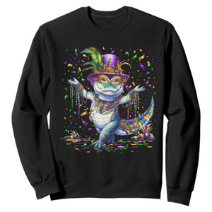 Mardi Gras Crocodile Sweatshirt Mardigator Alligator Costume Carnival New Orleans Louisiana TS10 Black Print Your Wear