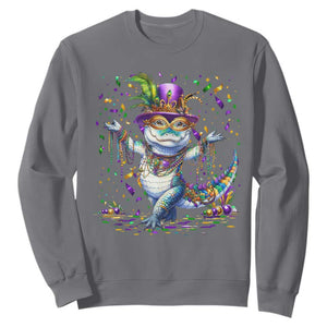 Mardi Gras Crocodile Sweatshirt Mardigator Alligator Costume Carnival New Orleans Louisiana TS10 Charcoal Print Your Wear