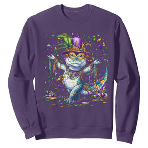 Mardi Gras Crocodile Sweatshirt Mardigator Alligator Costume Carnival New Orleans Louisiana TS10 Purple Print Your Wear