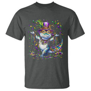 Mardi Gras Crocodile T Shirt Mardigator Alligator Costume Carnival New Orleans Louisiana TS10 Dark Heather Print Your Wear
