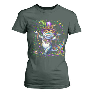 Mardi Gras Crocodile T Shirt For Women Mardigator Alligator Costume Carnival New Orleans Louisiana TS10 Dark Forest Green Print Your Wear