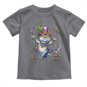 Mardi Gras Crocodile Toddler T Shirt Mardigator Alligator Costume Carnival New Orleans Louisiana TS10 Charcoal Print Your Wear