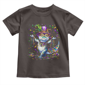 Mardi Gras Crocodile Toddler T Shirt Mardigator Alligator Costume Carnival New Orleans Louisiana TS10 Dark Chocolate Print Your Wear