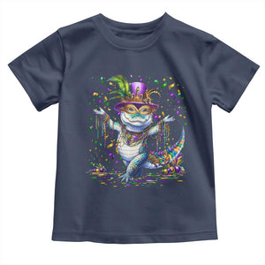 Mardi Gras Crocodile Toddler T Shirt Mardigator Alligator Costume Carnival New Orleans Louisiana TS10 Navy Print Your Wear