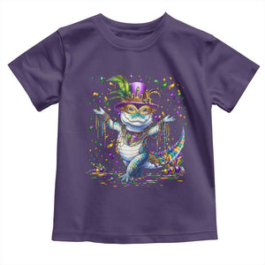 Mardi Gras Crocodile Toddler T Shirt Mardigator Alligator Costume Carnival New Orleans Louisiana TS10 Purple Print Your Wear
