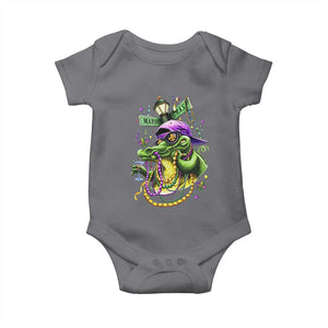 Mardi Gras Alligator Costume Baby Onesie Mardigator Crocodile Carnival New Orleans Louisiana TS10 Charcoal Print Your Wear