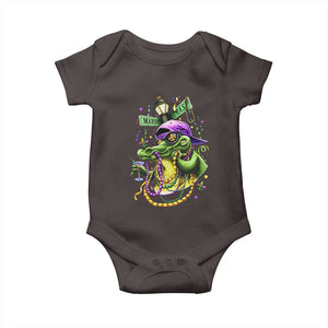 Mardi Gras Alligator Costume Baby Onesie Mardigator Crocodile Carnival New Orleans Louisiana TS10 Dark Chocolate Print Your Wear