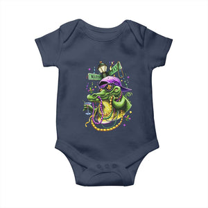 Mardi Gras Alligator Costume Baby Onesie Mardigator Crocodile Carnival New Orleans Louisiana TS10 Navy Print Your Wear