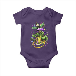 Mardi Gras Alligator Costume Baby Onesie Mardigator Crocodile Carnival New Orleans Louisiana TS10 Purple Print Your Wear
