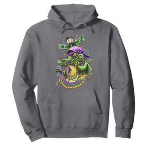 Mardi Gras Alligator Costume Hoodie Mardigator Crocodile Carnival New Orleans Louisiana TS10 Charcoal Print Your Wear