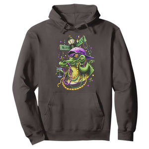 Mardi Gras Alligator Costume Hoodie Mardigator Crocodile Carnival New Orleans Louisiana TS10 Dark Chocolate Print Your Wear