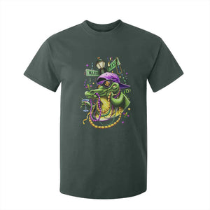 Mardi Gras Alligator Costume T Shirt For Kid Mardigator Crocodile Carnival New Orleans Louisiana TS10 Dark Forest Green Print Your Wear