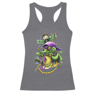 Mardi Gras Alligator Costume Racerback Tank Top Mardigator Crocodile Carnival New Orleans Louisiana TS10 Charcoal Print Your Wear