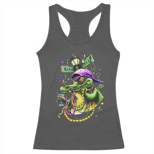 Mardi Gras Alligator Costume Racerback Tank Top Mardigator Crocodile Carnival New Orleans Louisiana TS10 Dark Heather Print Your Wear