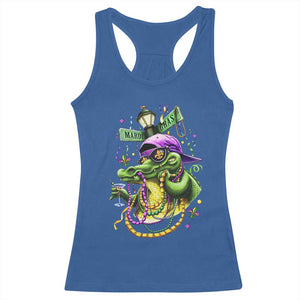 Mardi Gras Alligator Costume Racerback Tank Top Mardigator Crocodile Carnival New Orleans Louisiana TS10 Royal Blue Print Your Wear