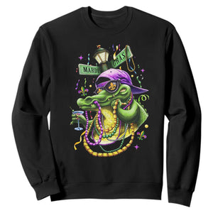 Mardi Gras Alligator Costume Sweatshirt Mardigator Crocodile Carnival New Orleans Louisiana TS10 Black Print Your Wear