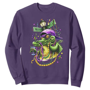 Mardi Gras Alligator Costume Sweatshirt Mardigator Crocodile Carnival New Orleans Louisiana TS10 Purple Print Your Wear