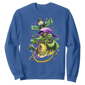 Mardi Gras Alligator Costume Sweatshirt Mardigator Crocodile Carnival New Orleans Louisiana TS10 Royal Blue Print Your Wear
